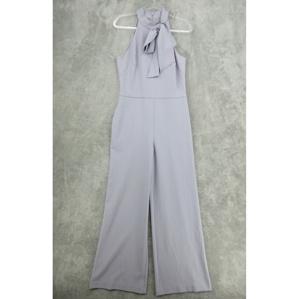 Vince Camuto Jumpsuit Womens Size 10 Halter Tie Neck Wide Leg Lavender Pockets
